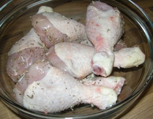Chicken marinating